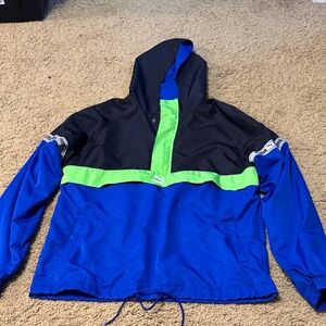 PUMA Blue/lime green  Hooded Windbreaker size large